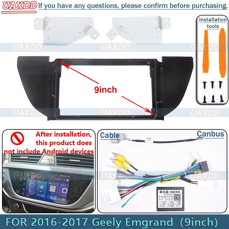 FOR 2016-2017 Geely Emgrand 9inch Radio Android Stereo Frame Panel Fascia Dashboard Audio