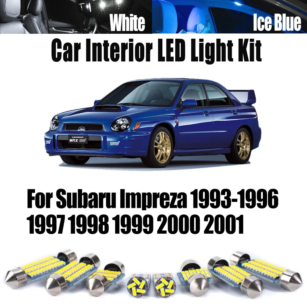 9-Piece LED Interior Light Kit for Subaru Impreza 1993-2000 - Canbus Dome Map Door Trunk Bulbs | AUTOKITSHOP