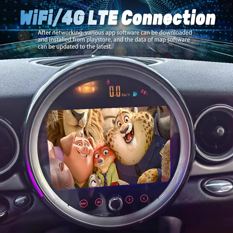 9inch Android Car Radio For BMW MINI COOPER R56 R60 2007 - 2014 QLED Multimedia Video Play