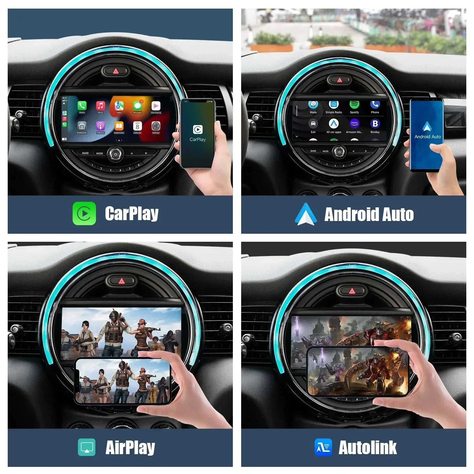 Wireless CarPlay Android Auto for BMW Mini R55 R56 R57 R58 R59 R60 R61 F54 F55 Clubman Cou