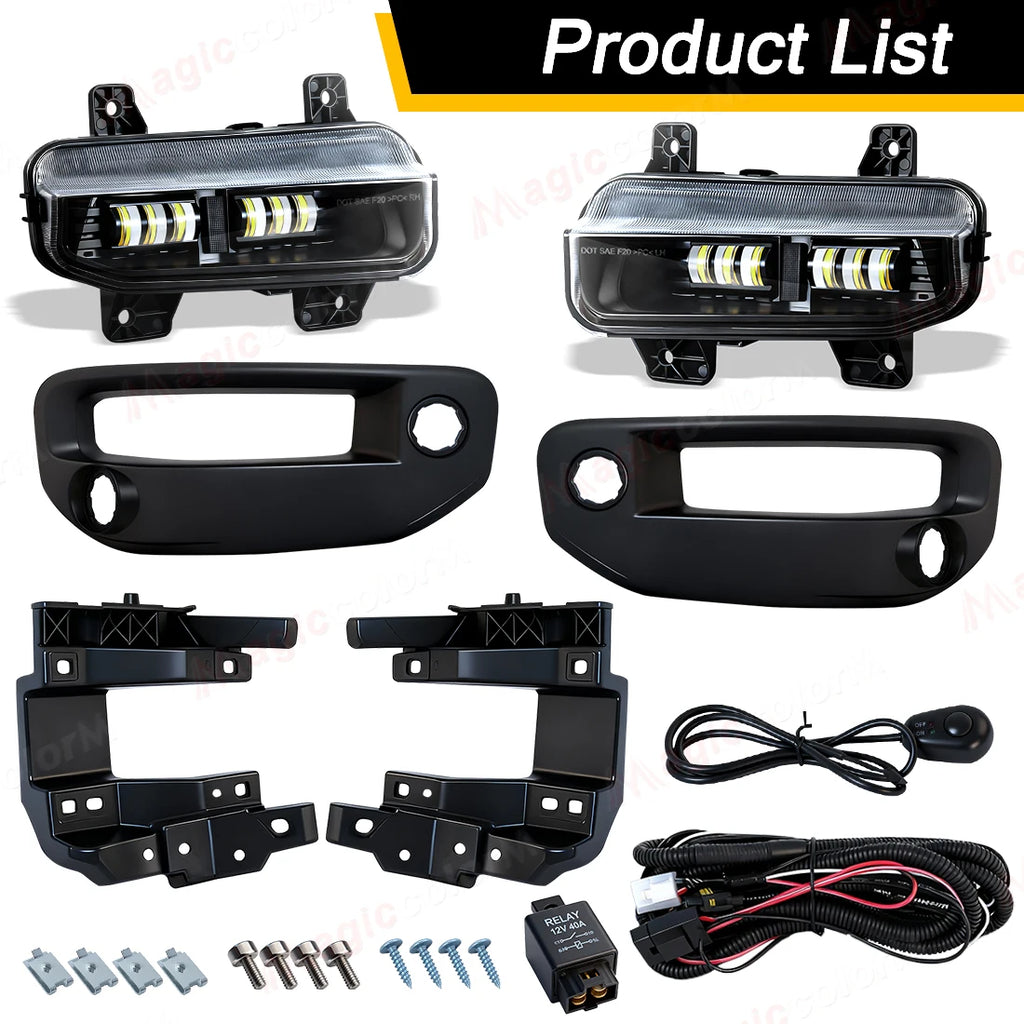 LED Car Fog Lamps For Dodge Ram 1500 2019 2020 2021 2022 2023 2024 DRL Daytime Running Lig | AUTOKITSHOP