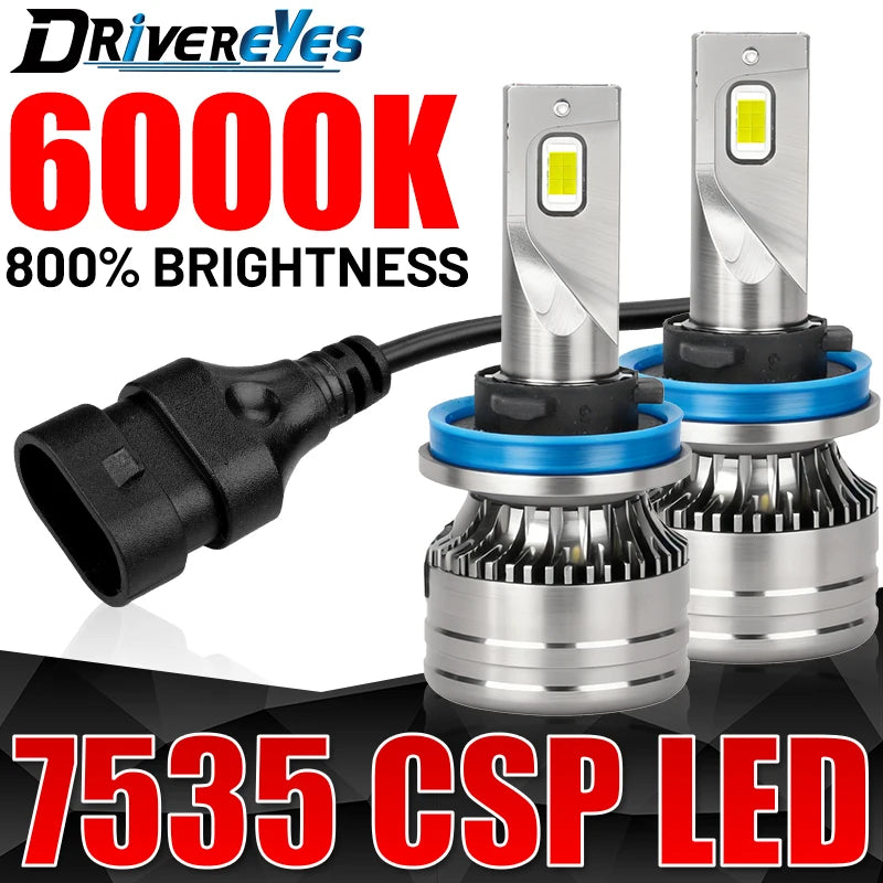 H7 H4 LED Headlight CANBUS H11 H8 H9 H1 9005 HB3 9006 HB4 9012 HIR2 Turbo 7535 SCP Chip Ca
