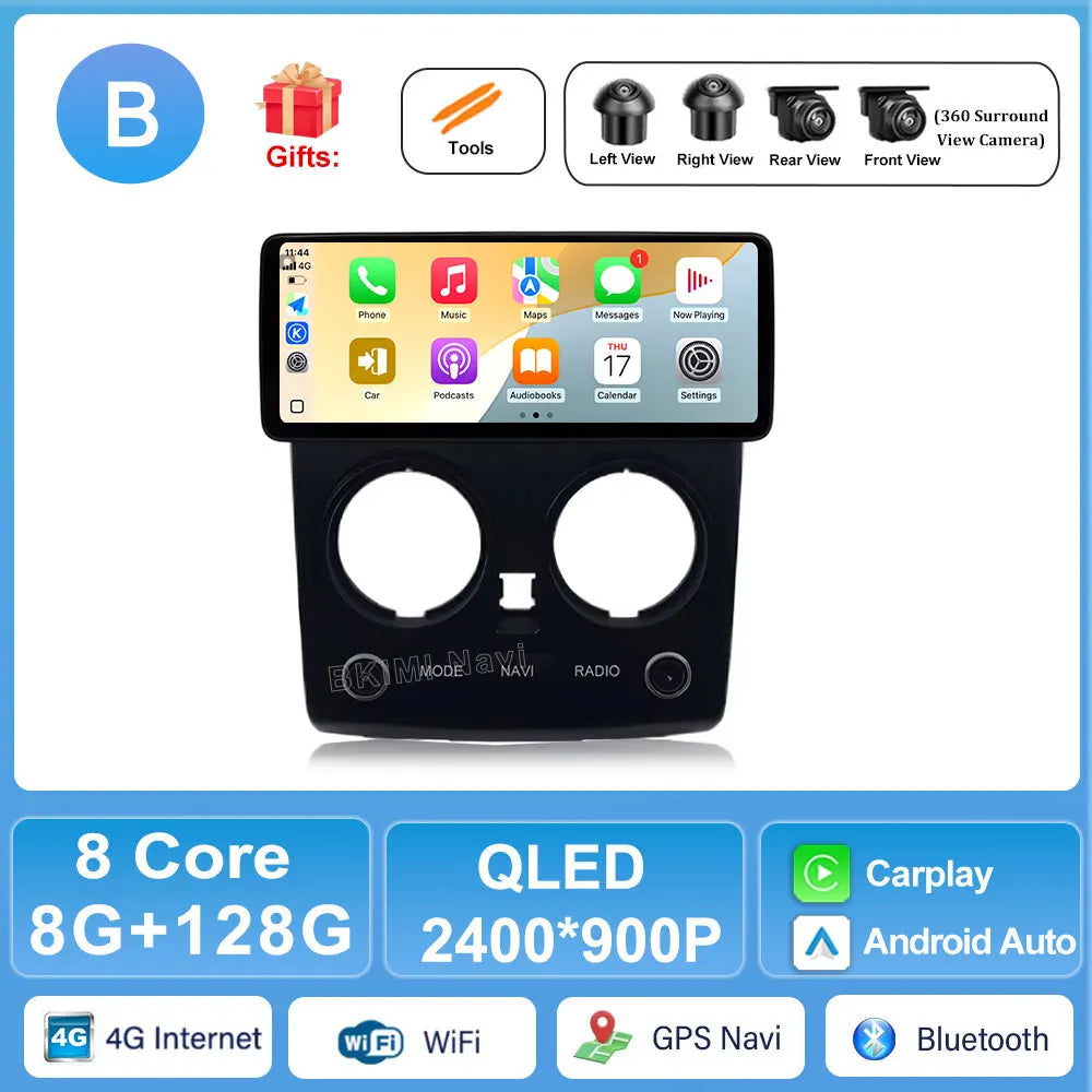 12.3" Multimedia Player Car Radio for Nissan Qashqai 2008-2015 - GPS, Carplay, Android Auto, 4G WiFi Head Unit