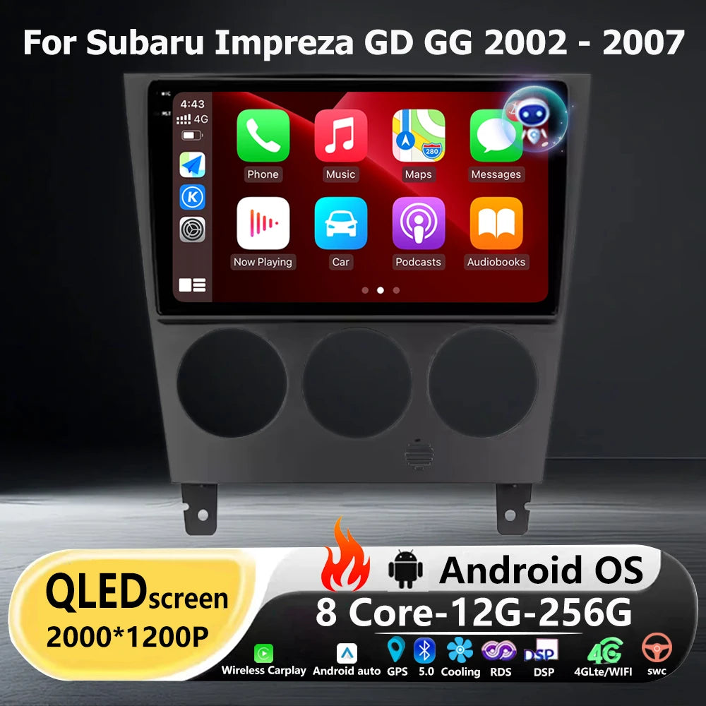 9'' Car Radio Multimedia Video Player GPS Navigation For Subaru Impreza GD GG 2002 - 2007