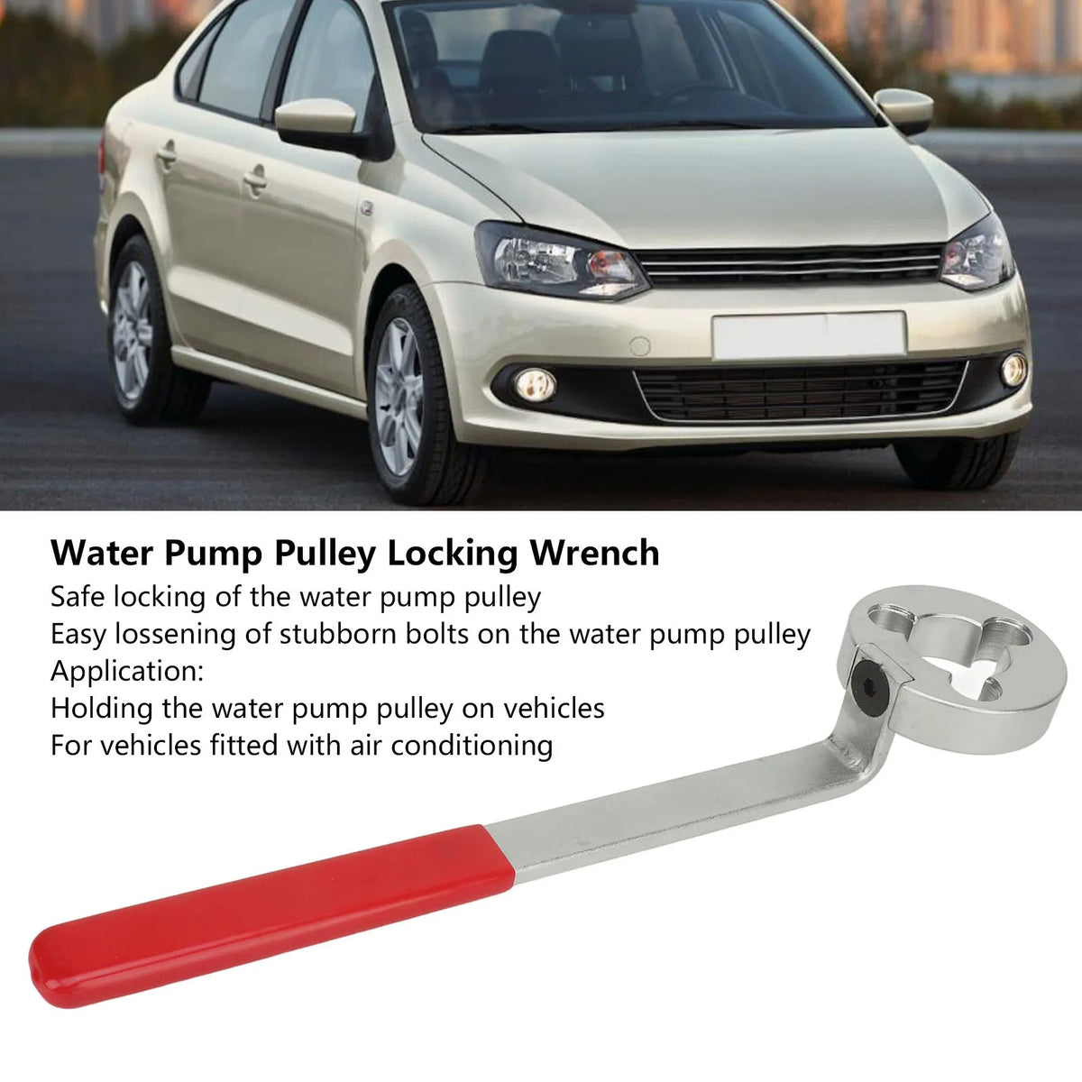 Car Water Pump Pulley Locking Wrench Efficient 298mm Long Plastic Coated Handle Belt Pulley Span - Automotive LED Light