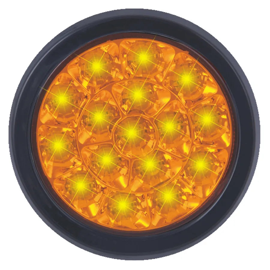 1 Pair 12/24V Round Reverse Brake Turn Signal Rear Tail Light 16 LED for Car Truck Trailer