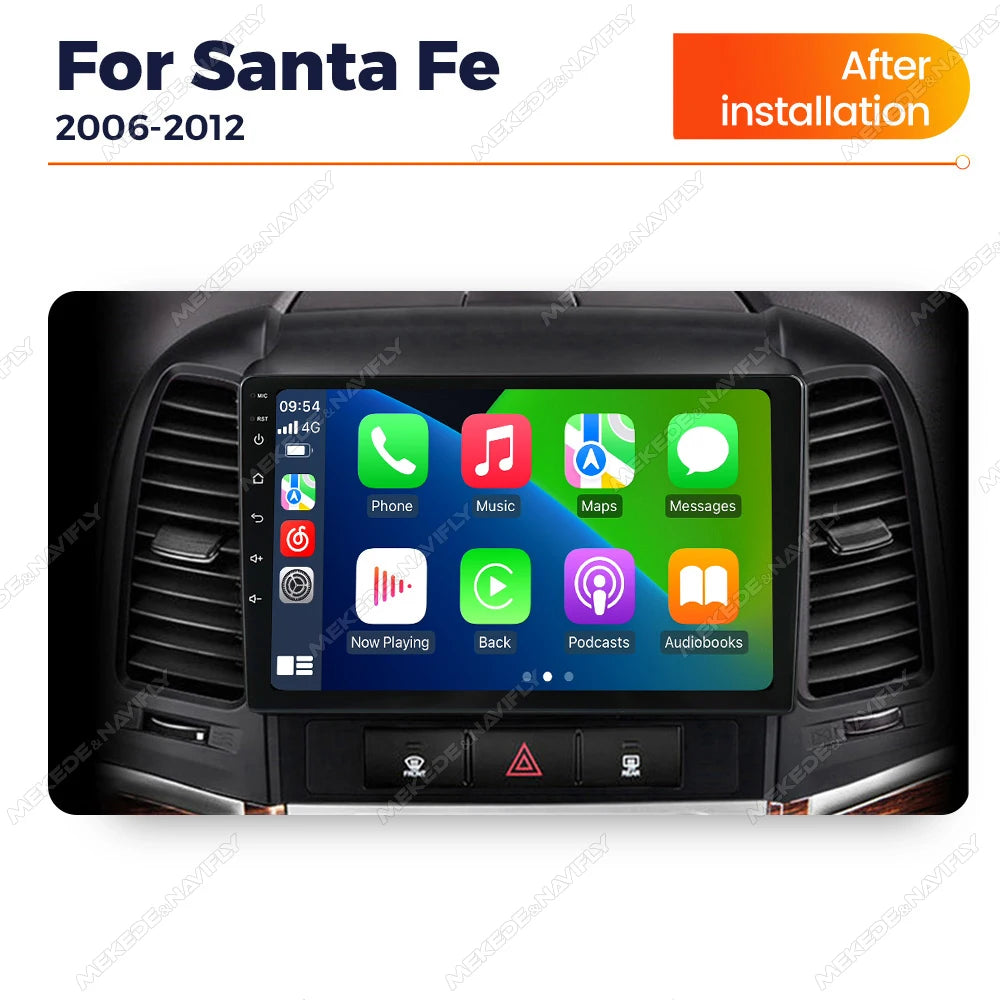 MEKEDE&NAVIFLY Android14 Wireless Car play Auto Car Radio for Hyundai Ix45 Santa Fe 2006 -