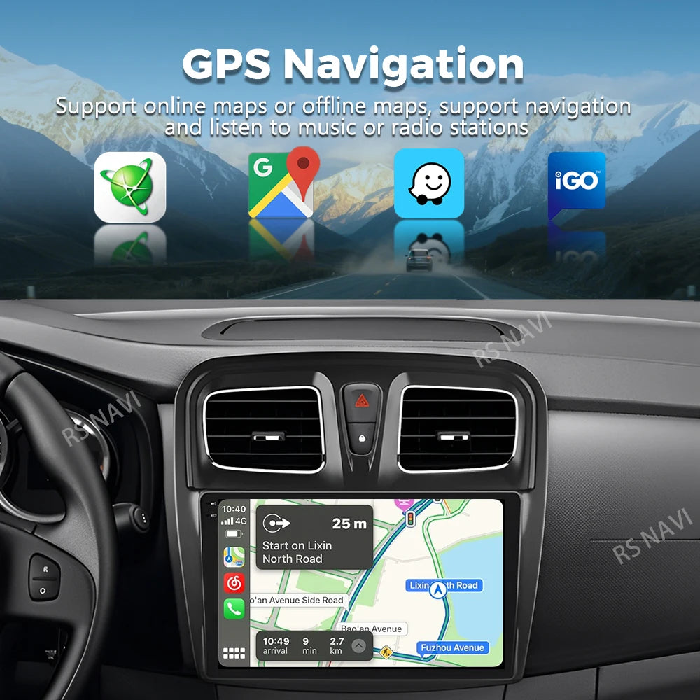 Android 16 For Renault Logan 2 2012 - 2022 Sandero 2 2013 -2022 2K QLED Stereo Car Radio M