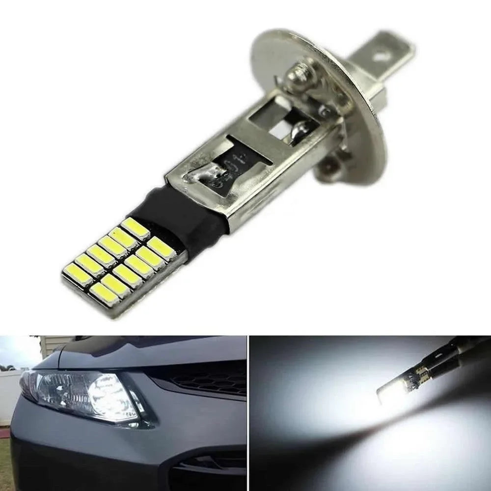 2x H1 24-LED Car Fog/Driving Light Bulbs DRL Bright Super White Lights Car Fog Lights Auto