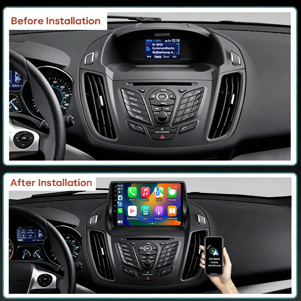 Android 16 Car Radio For Ford C-MAX Kuga 2 Escape 3 2012-2019 Navigation Multimedia Player