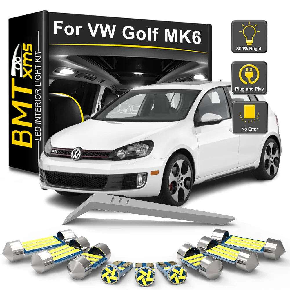 10-Piece LED Interior Light Kit for VW Volkswagen Golf MK6 6 GTI - Canbus Error-Free Bulbs | AUTOKITSHOP