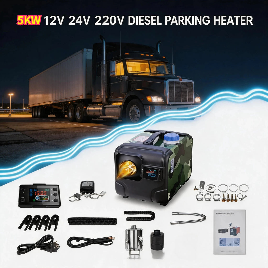 Aluminum Housing 5KW Diesel Parking Heater 12V24V220V Multi Voltage Defrosting LCD Display Wirel - Automotive LED Light