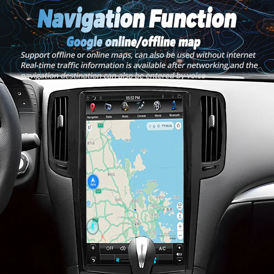For Infiniti G25 G35 G37 2010 2011 2012 2013 GPS Carplay Android Vertical Screen 13.6inch  | AUTOKITSHOP