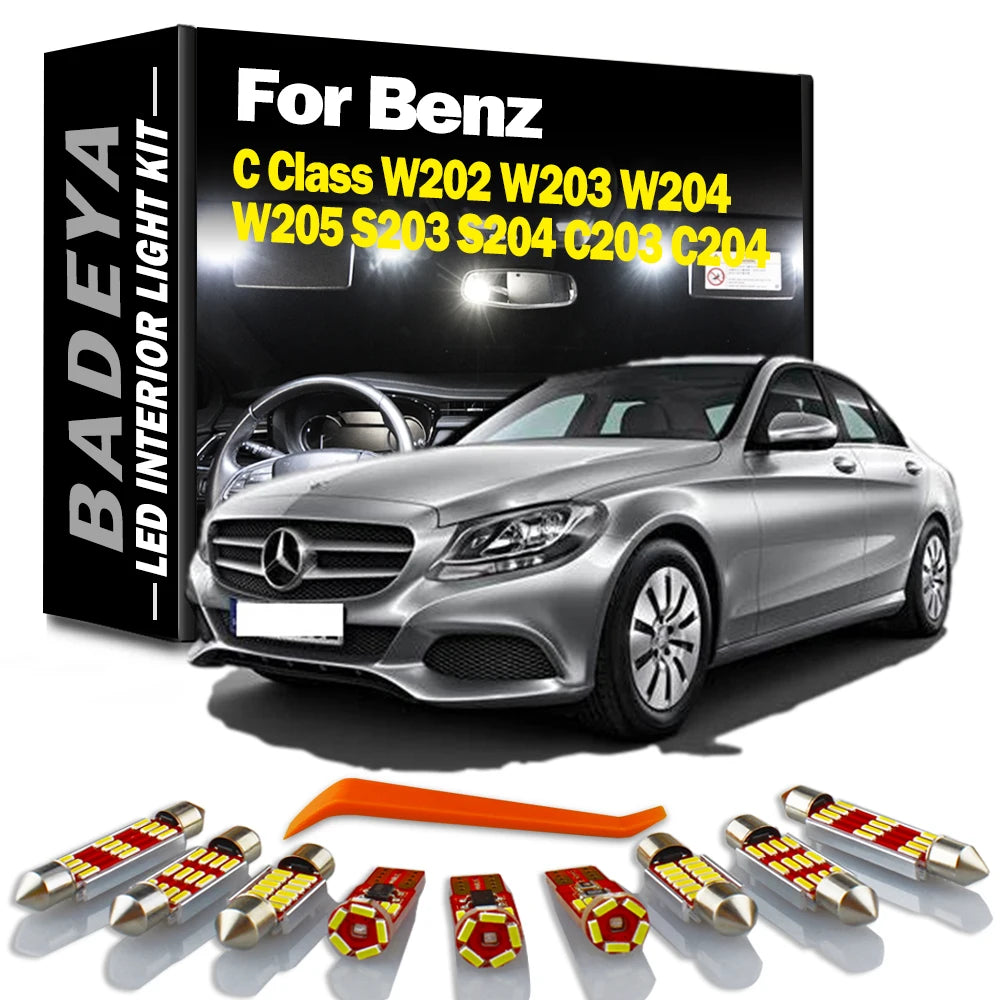 LED Interior Light Kit for Mercedes CClass W205 W203 - Canbus Error-Free Interior Bulbs