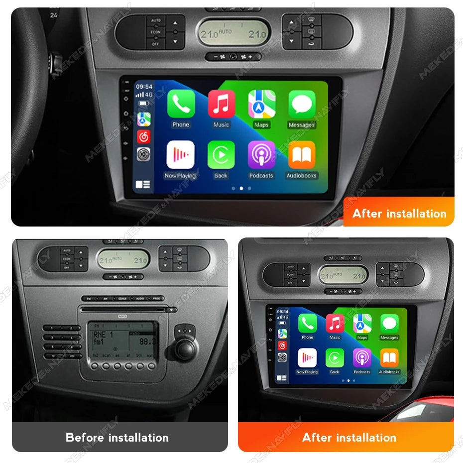 Andorid 14 Car Radio for Seat Leon 2 2005 - 2012 Wireless Carplay Auto Multimedia Player H | AUTOKITSHOP