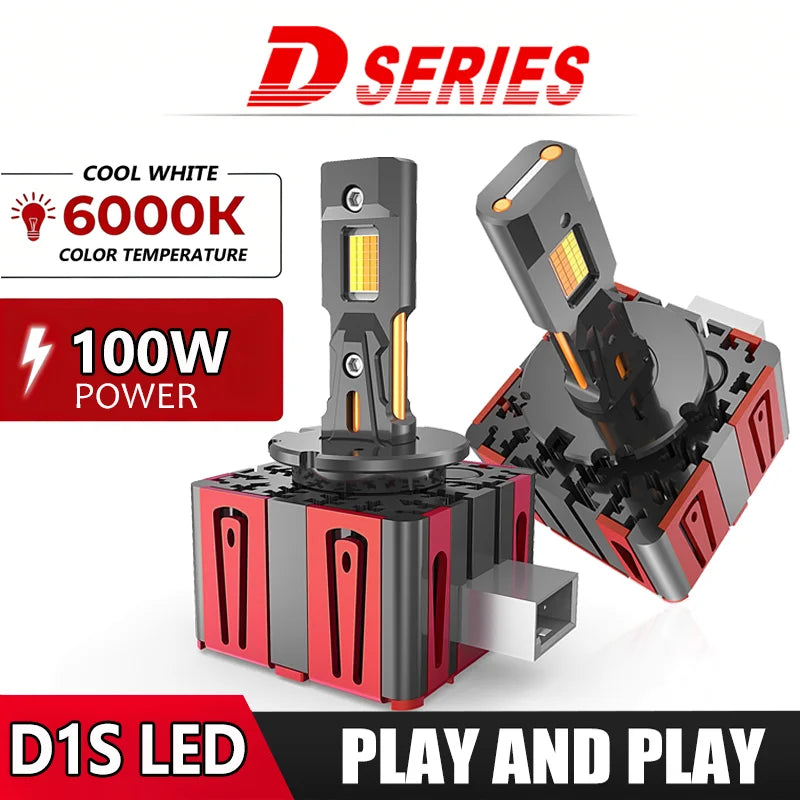 LED LED Headlights HID D1S D3S D8S 4500k and 6000k switchable wo-sided 56pcs CSP Chip 6500