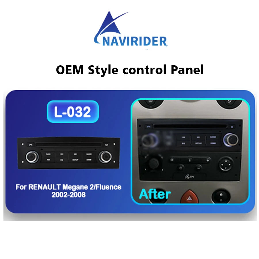 OEM Style Key Control Panel For RENAULT Megane 2/Fluence 2002-2008 to control After Market | AUTOKITSHOP