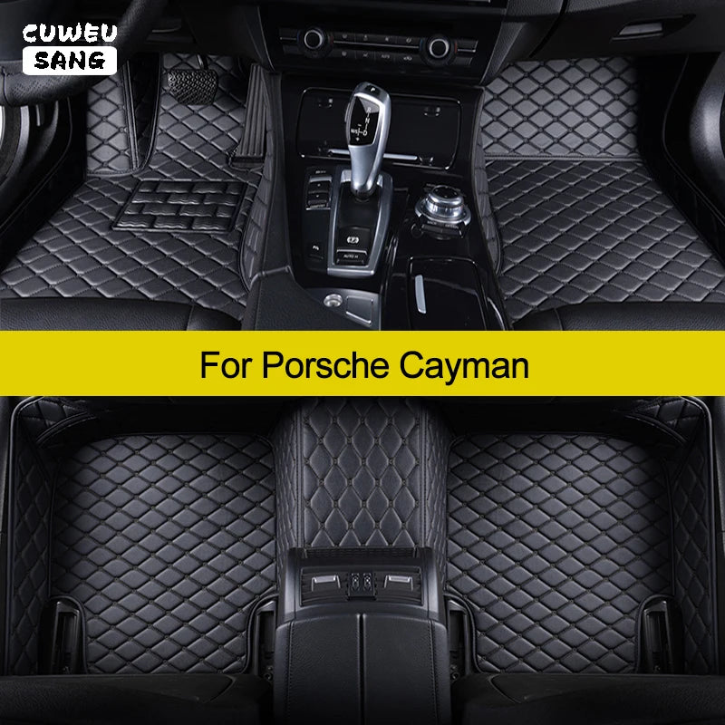 CUWEUSANG Custom Car Floor Mats For Porsche Cayman 981 987 Auto Carpets Foot Coche Accesso | AUTOKITSHOP