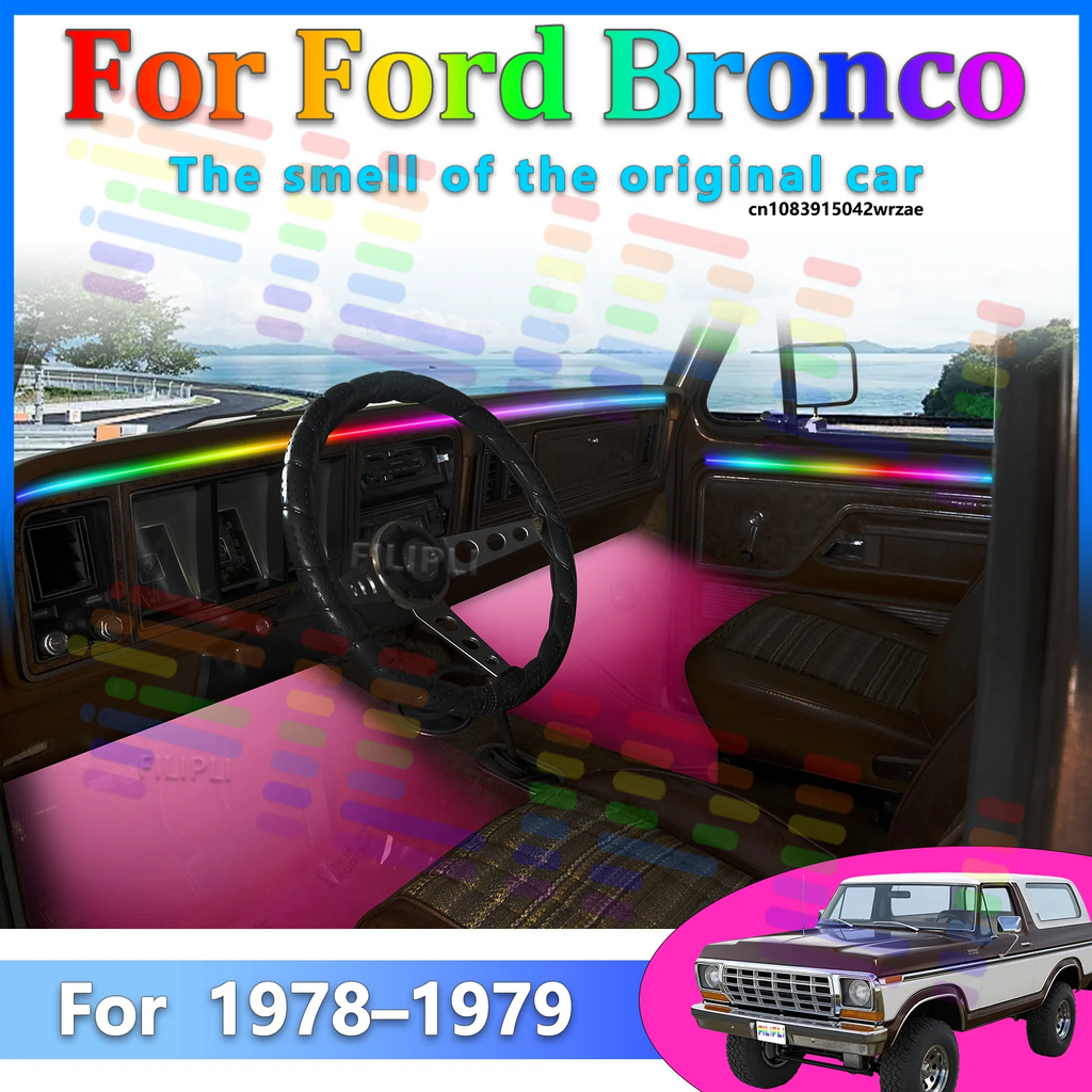 64 RGB - Neon Strip - for Ford 1978-1979 - App Control - Car Interior Lighting | AUTOKITSHOP