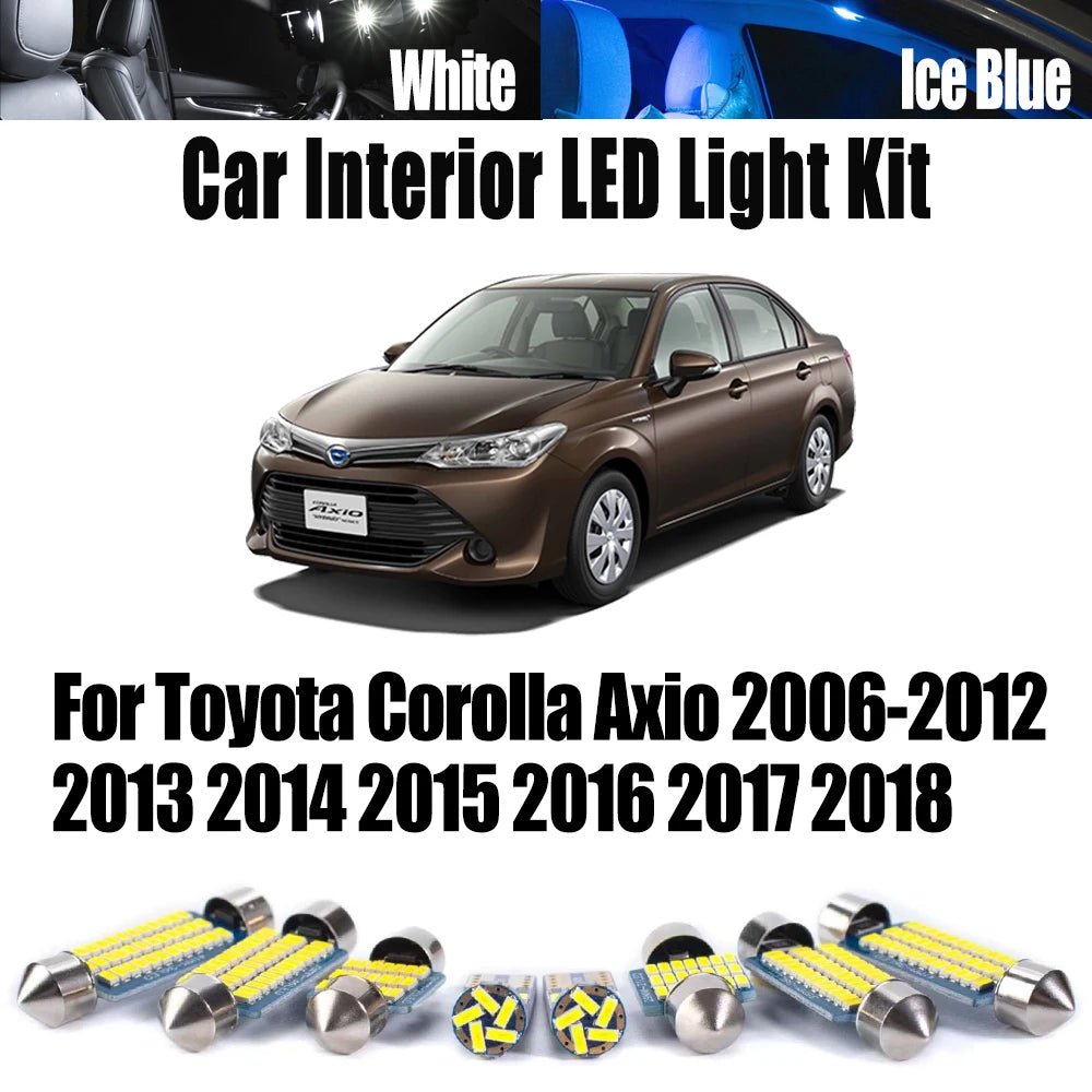 LED Interior Light Kit for Toyota Corolla Axio 2006-2013 - Canbus Dome Map Door Trunk Bulbs | AUTOKITSHOP