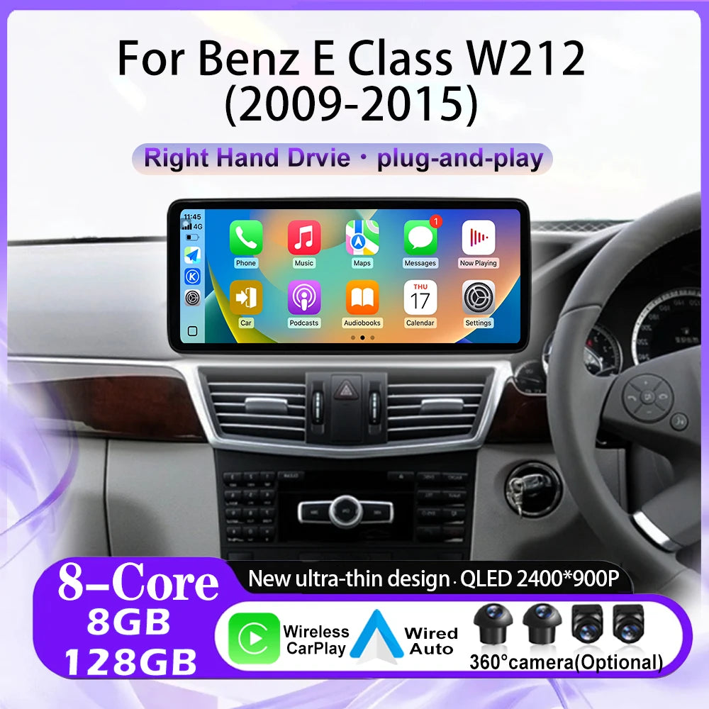 Touch Screen Car Multimedia Video Player For Benz E Class W212 2009-2015 RHD Carplay Andro