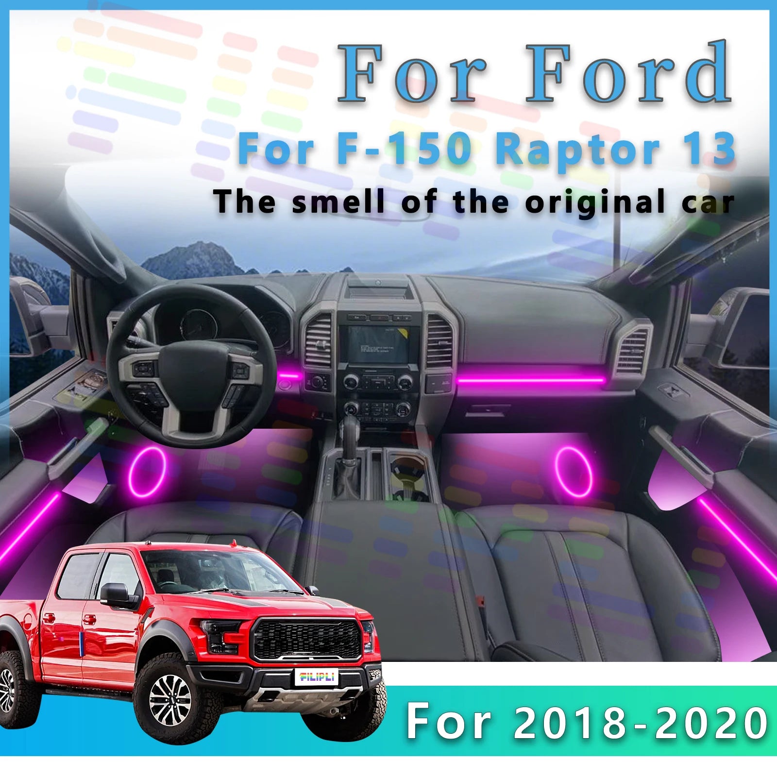 RGB - Ambient Light - for Ford 2018-2020 - App Control - Car Interior Lighting | AUTOKITSHOP