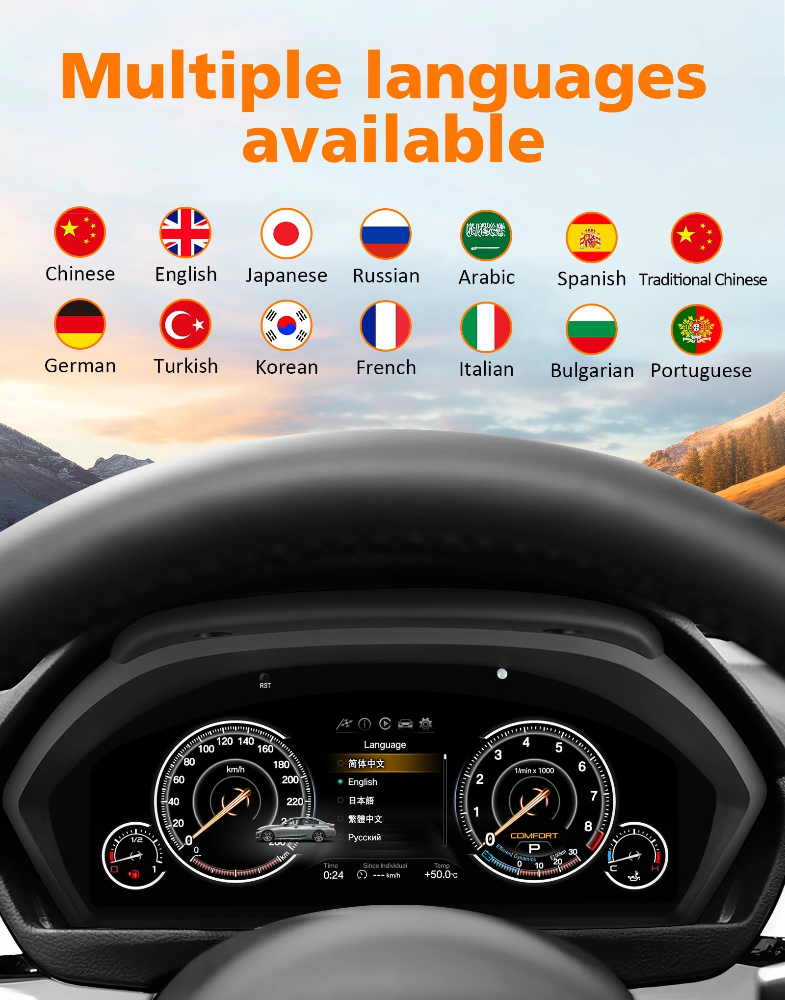 1920*720 Car Digital Instrument Cluster for BMW 3 4 Series F30 F31 GT-F34 F32 F33 F36 LCD