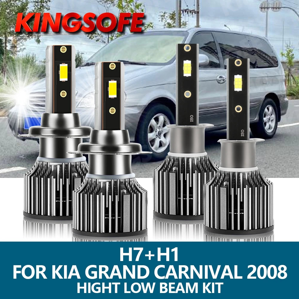 KINGSOF Car Light H1 H7 LED Headlight 20000Lm 100W CSP Chip 6500K White Hight Low Beam Bul