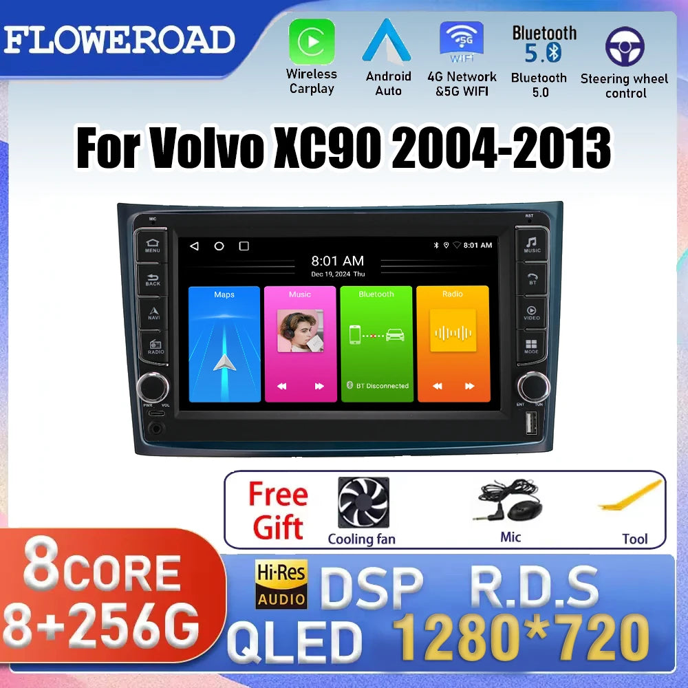 10 Inch Android 15 Carplay Car Radio Multimedia For Volvo XC90 2004-2013 Head Unit BT GPS  | AUTOKITSHOP
