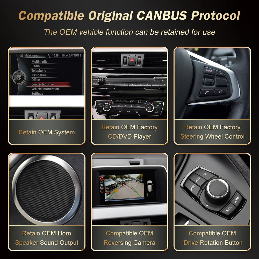 12.3 inch RodaTop Wireless Carplay Multimedia Touch Linux Screen For BMW X1 F48 2015-2017
