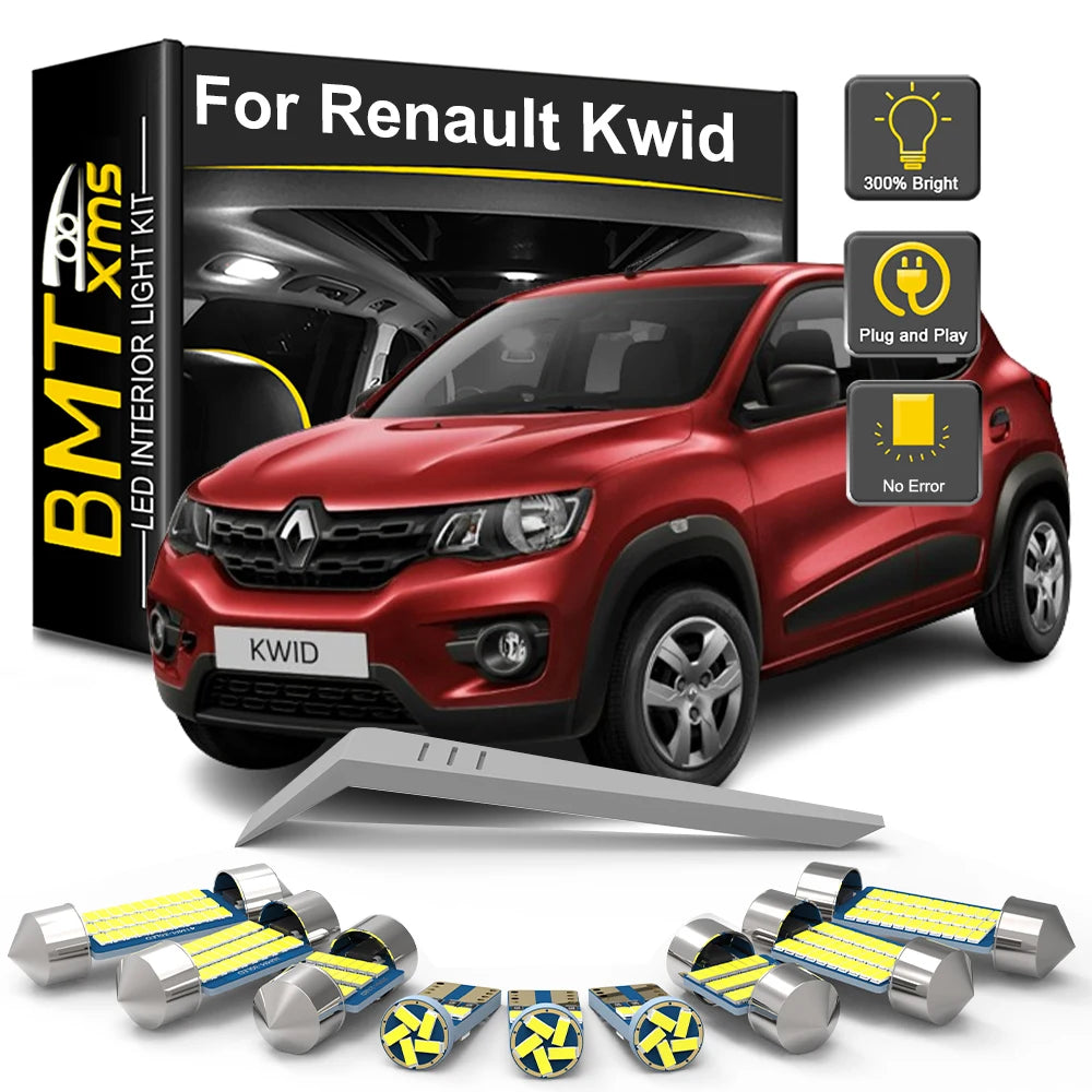 7-Piece LED Interior Light Kit for Renault Kwid - Canbus Error-Free Bulbs | AUTOKITSHOP