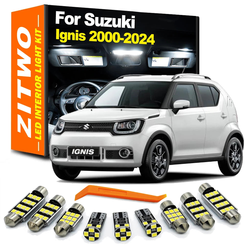 ZITWO Car Accessories LED Interior Dome Light Plate Bulb Kit For Suzuki Ignis 2000- 2016 2017 2018 2019 2020 2021 2022 2023 2024