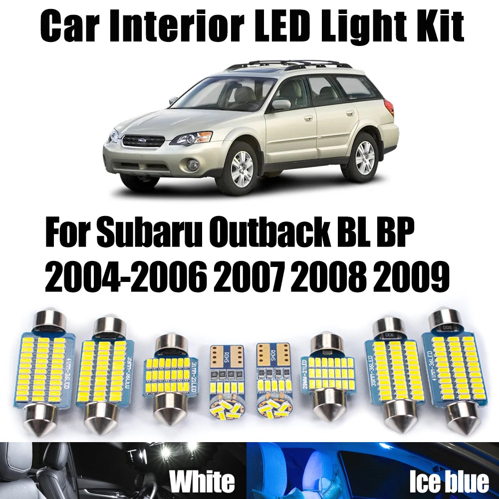 11-Piece LED Interior Light Kit for Subaru Outback BL BP 2004- 2007 - Canbus Dome Map Door Trunk Bulbs | AUTOKITSHOP