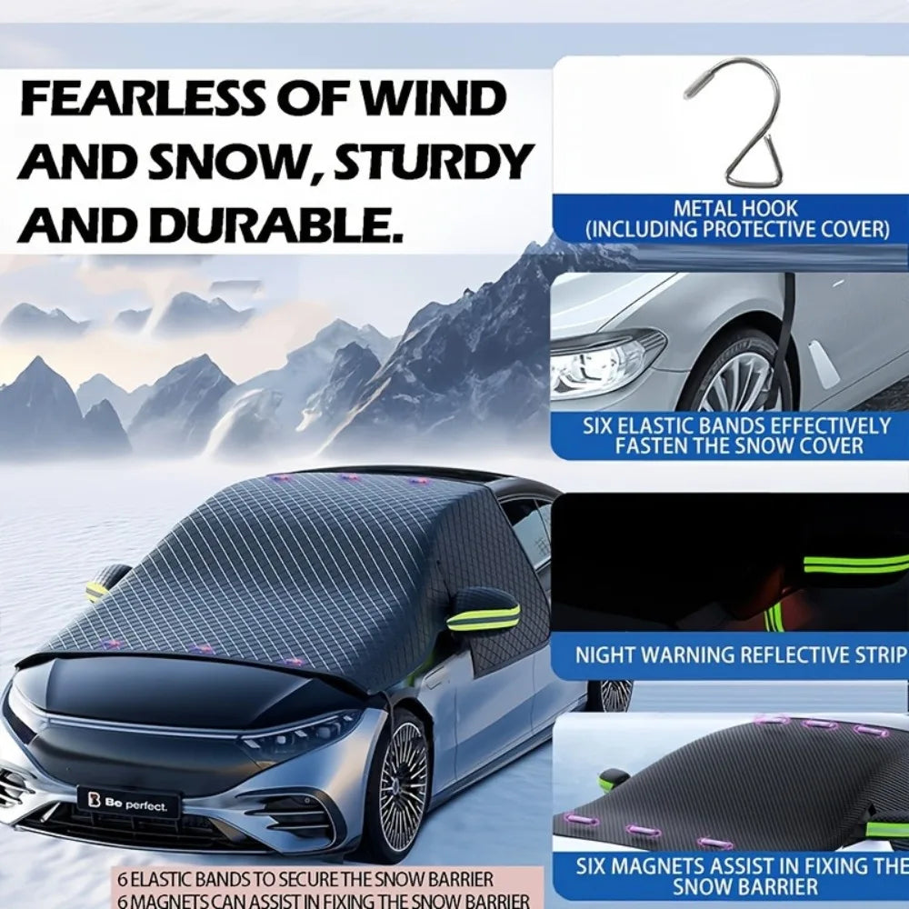 Car Windshield Snow Protection Cover Magnetic Anti‑Frost Windscreen Guard Sunshade for Outdoor W - Automotive LED Light