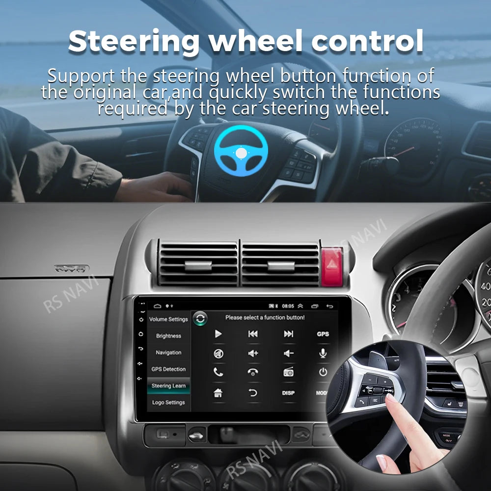 Android 16 For Honda Jazz 1 GD 2001 - 2008 Fit 2001-2009 2K QLED Stereo Car Radio Multimed