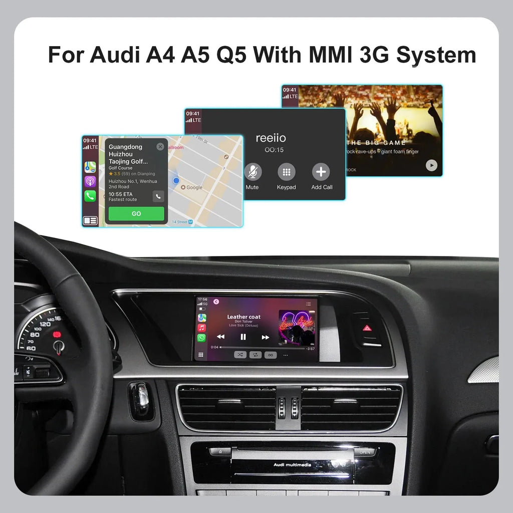 For Audi A4 B8 A5 Q5 2009-2016 MMI 3G Version Wireless CarPlay Android Auto Interface Adap