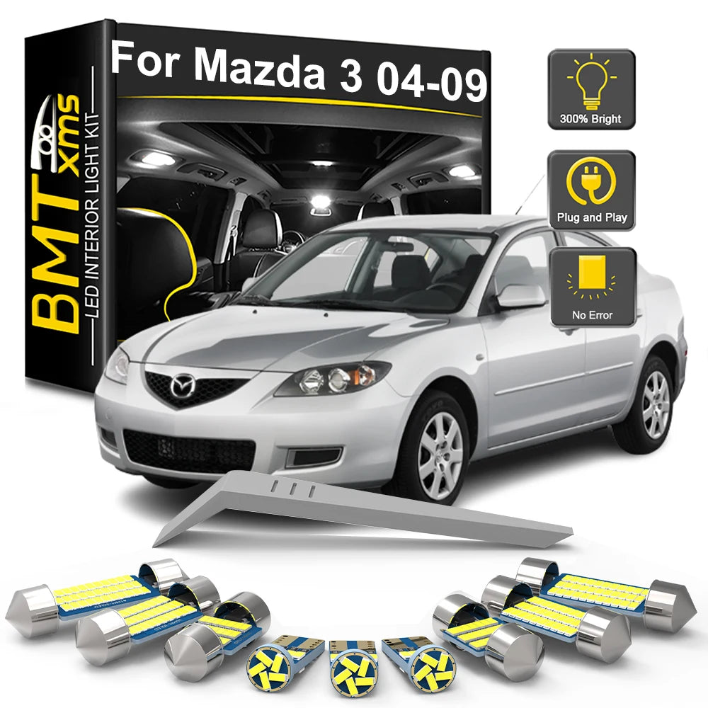 8-Piece LED Interior Light Kit for Mazda 3 BL Mazda3 - Canbus Error-Free Bulbs | AUTOKITSHOP