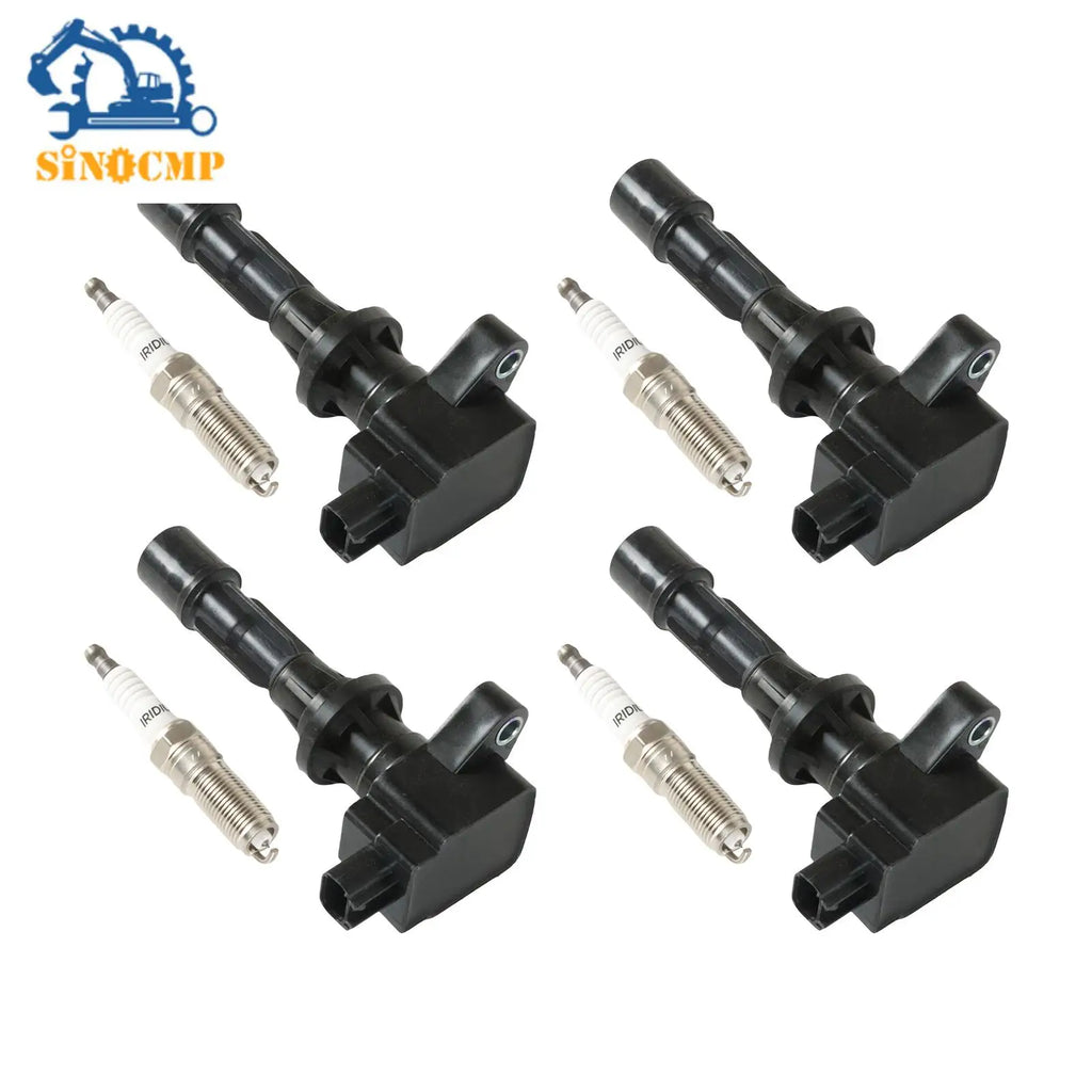 Ignition Coils+ 4Pcs Iridium Spark Plug for 2006-2009 Fusion UF-516 0297008391 6E5G12A366A