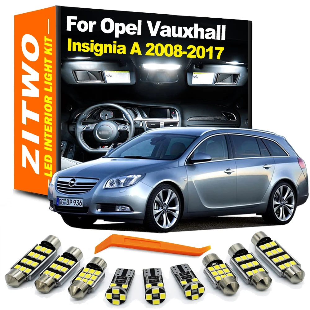 ZITWO 18Pcs LED Interior Dome Map Reading Light Kit For Opel Vauxhall Insignia A 2008 2009 2010 2012 2013 2014 2015 2016 2017