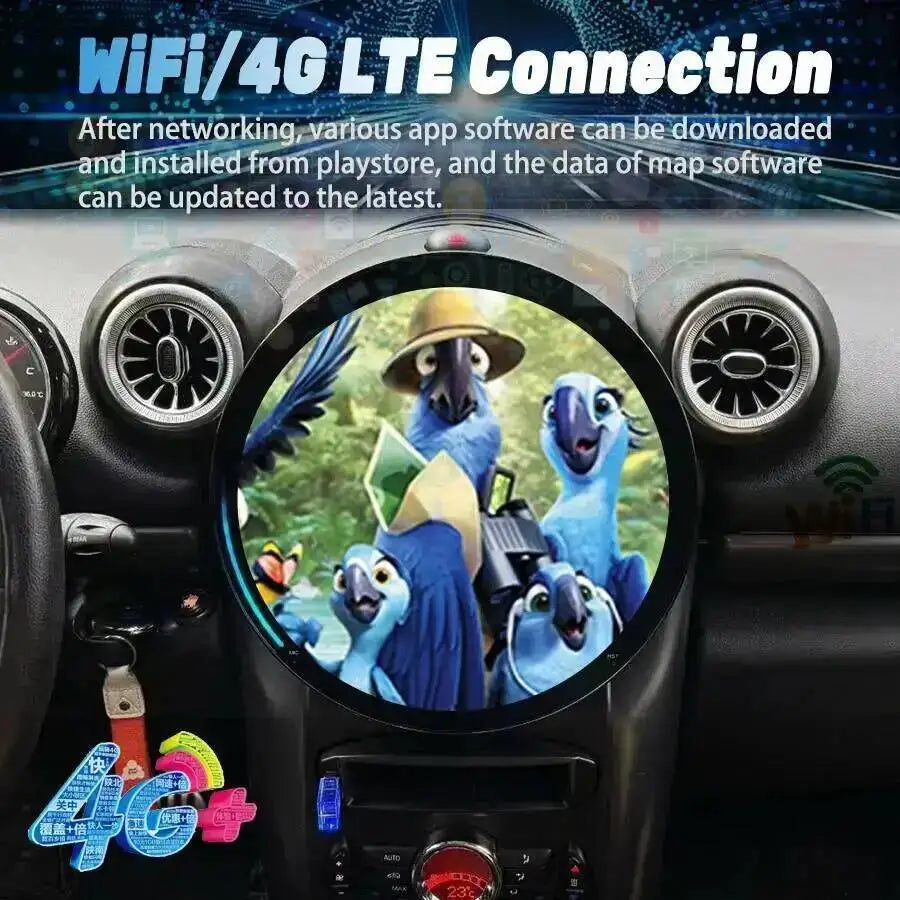 WIFI 11.8inch For BMW MINI R60 R56 2011-2013 Car Radio Android 14 Screen GPS Video Stereo