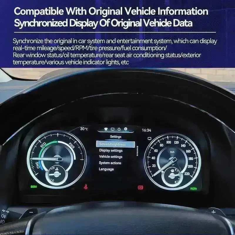 12.3inch Cockpit Dashboard Fuel Digital LCD Cluster Instrument Panel Carplay For TOYOTA Al | AUTOKITSHOP