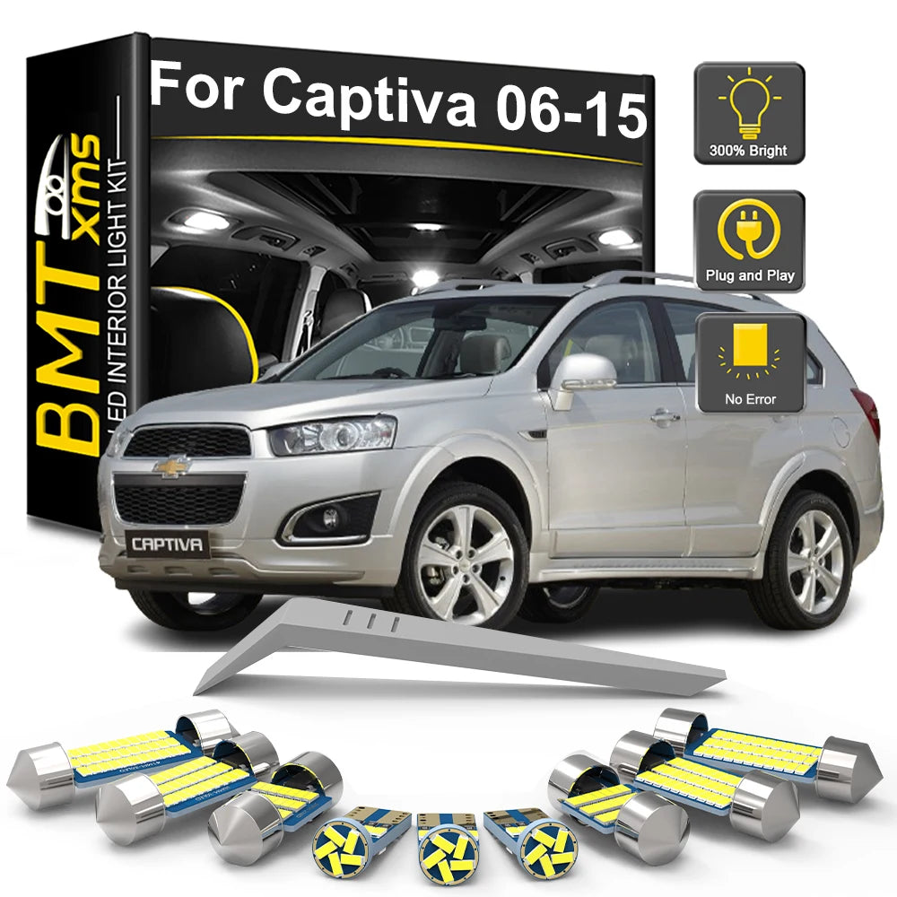 9-Piece LED Interior Light Kit for Chevrolet Chevy Captiva 2006-2012 - Canbus Dome Map Door Trunk Bulbs | AUTOKITSHOP