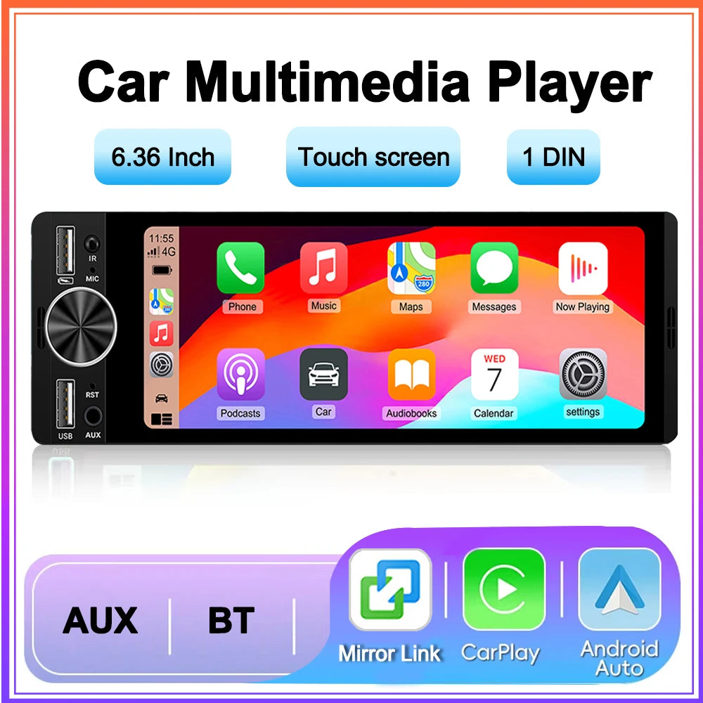 Car Radio Carplay Android Auto MP5 Universal Car Multimedia Player Autoradio HD Touch Scre