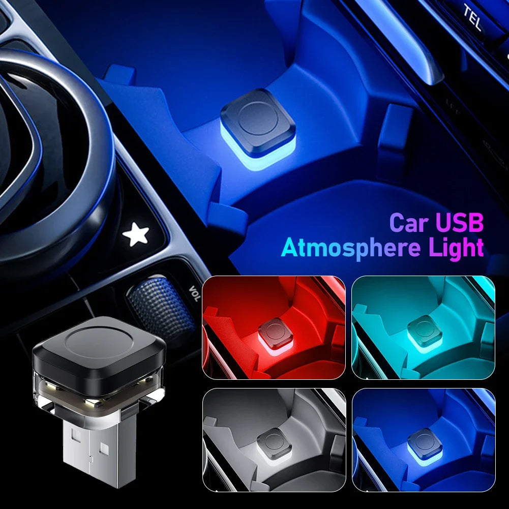 New Universal USB Car Interior Ambient Atmosphere Light LED Signal Lights Auto Reading Lamp Decorations Car Interior Accessories