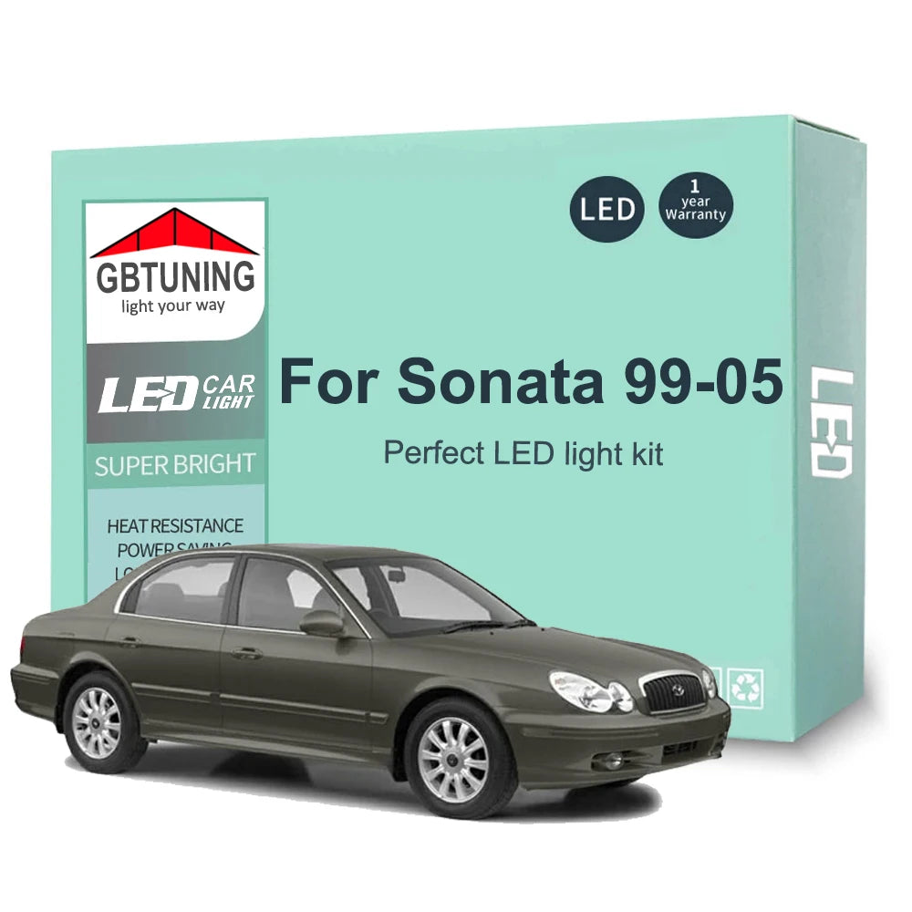 13-Piece LED Interior Light Kit for Hyundai Sonata EF MK4 4 IV - Canbus Error-Free Bulbs | AUTOKITSHOP