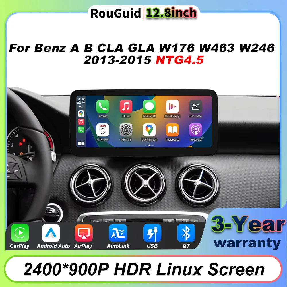 Wireless Carplay Linux Screen For Mercedes Benz A B Class CLA GLA W176 W246 2013-2015 NTG4 | AUTOKITSHOP