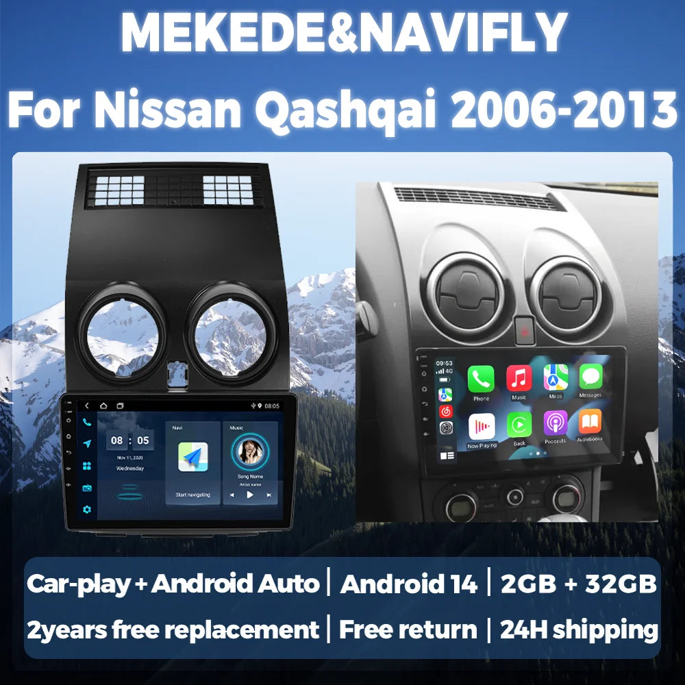 Wireless Carplay Android Autoradio For Nissan Qashqai J10 2006 -2010 2011 2012 2013 Car Ra