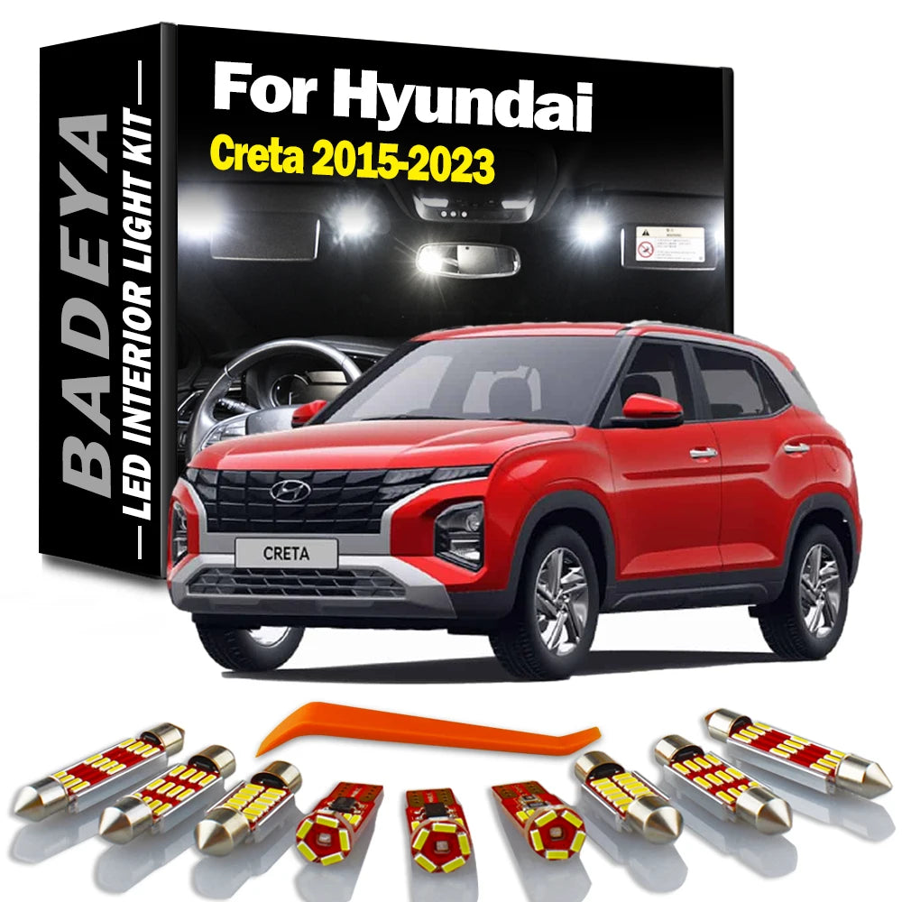 11-Piece LED Interior Light Kit for Hyundai 2015-2018 - Canbus Error-Free Interior Bulbs