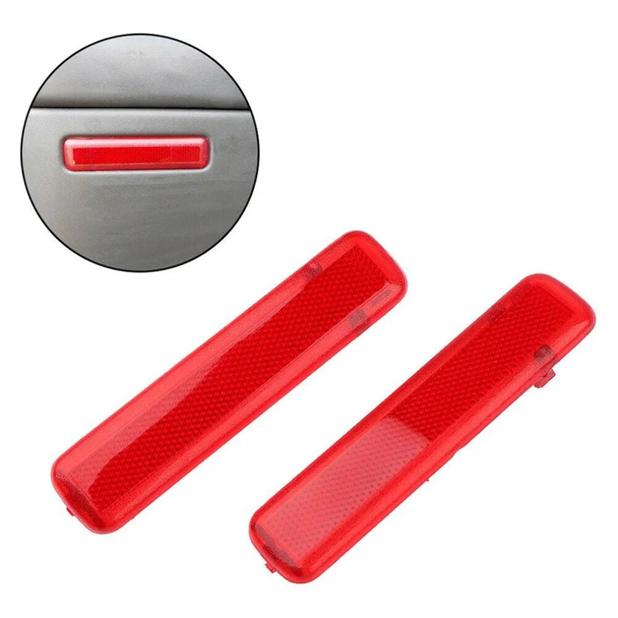 2x Red Lens Rear Inner Door Reflector Cover For Chevrolet GMC 15183155, 15183156