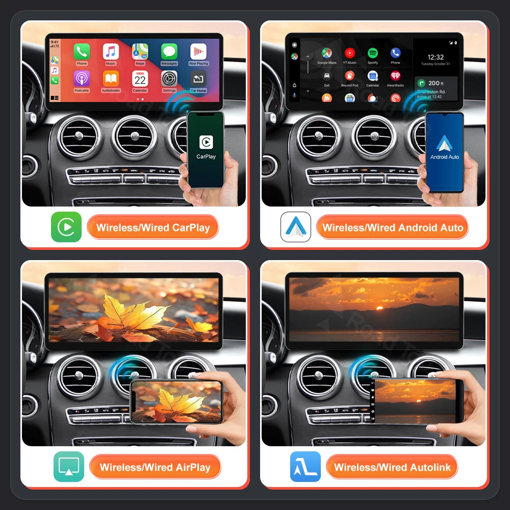12.3 Wireless Carplay Screen Multimedia Display For Mercedes-Benz C GLC V Class W205 W447  | AUTOKITSHOP